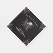 Burgundy Gothic Florals Skull Brautparty Serviette (Ecke)