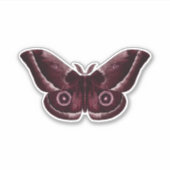 Burgundy Gothic Moth Aufkleber (Vorderseite)
