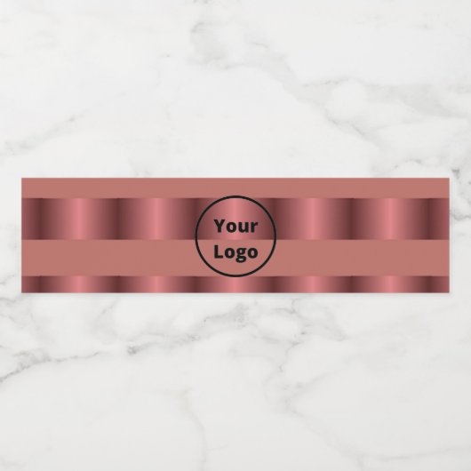 Burgundy gradient business pattern wasserflaschenetikett (Einzelnes Label)