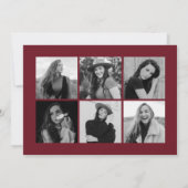 Burgundy Graduate 12 Foto Collage Abschluss Ankündigung (Rückseite)