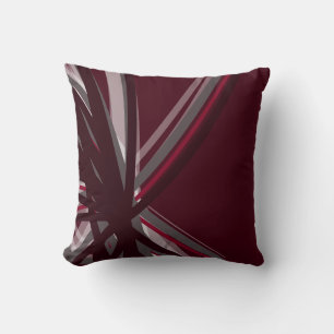 Burgundy & Gray Artistic Abstrakt Throw Kissen