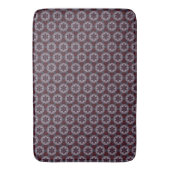 Burgundy & Gray Blumen lackierte Quilt Badematte (Vorderseite Vertikal)