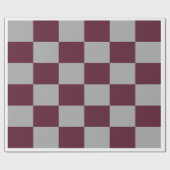 Burgundy & Gray Checkered Wrapping Paper Geschenkpapier (Flach)