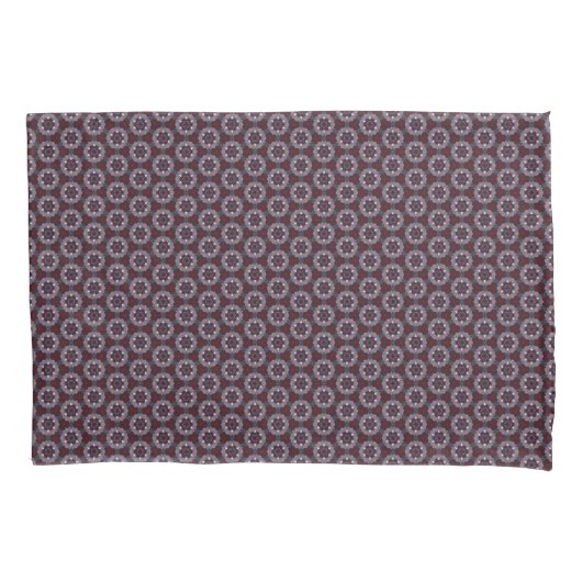 Burgundy & Gray Floral Painted Quilt Kissenbezug (Vorderseite)