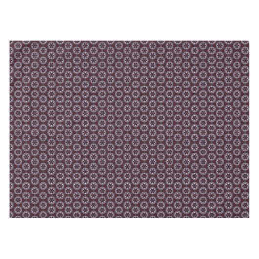 Burgundy & Gray Floral Painted Quilt Tischdecke (Vorderseite (Horizontal))