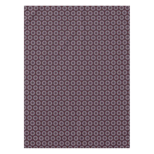 Burgundy & Gray Floral Painted Quilt Tischdecke (Vorderseite)