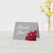 Burgundy Gray Floral Wedding Small Danke Card Karte (Gelbe Blume)