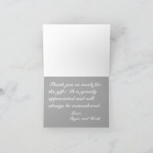 Burgundy Gray Floral Wedding Small Danke Card Karte (Innenseite)