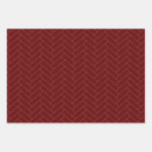 Burgundy Gray Large Herringbone Pattern Geschenkpapier Set (Vorderseite 2)