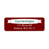 Burgundy & Green Address Label with Banner (Vorne)