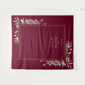 Burgundy Greenerity Wedding Foto Stand Hintergrund Wandteppich (Vorderseite (Horizontal))