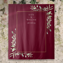 Burgundy Greenerity Wedding Foto Stand Hintergrund Wandteppich