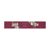 Burgundy Greenery Floral Wedding Einladungsbanderole (Flach)