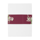 Burgundy Greenery String Lights Wedding Einladungsbanderole (Rückseitenbeispiel)