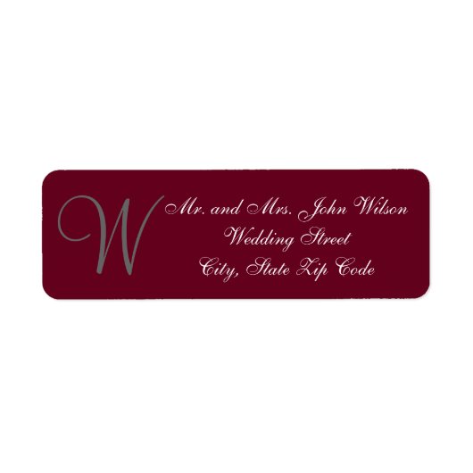 Burgundy Grey Elegant Monogram Formal Wedding (Vorne)