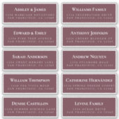 Burgundy Guest Address Labels ORDER 6" oder 8"! (Vorderseite)
