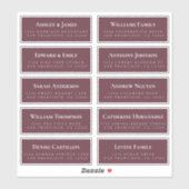 Burgundy Guest Address Labels ORDER 6" oder 8"! (Blatt)
