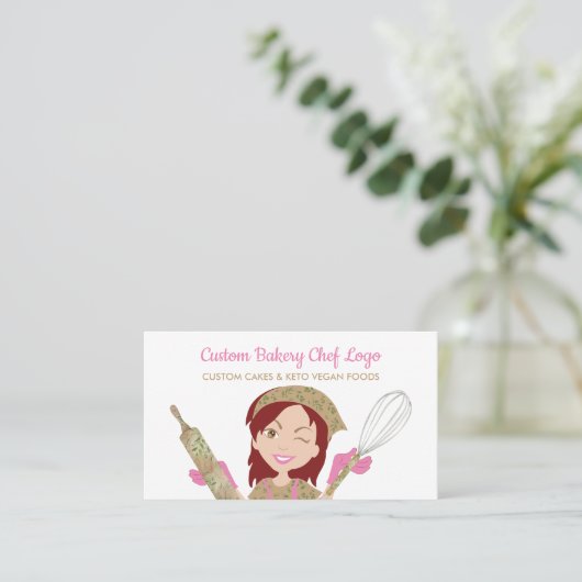 Burgundy Hair Eukalyptus Konditorei Gemüse Bäckere Visitenkarte (Stehend Vorderseite)