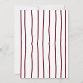 Burgundy Hand Zeichn Doodle Wavy Border Bow Weddin Einladung (Rückseite)
