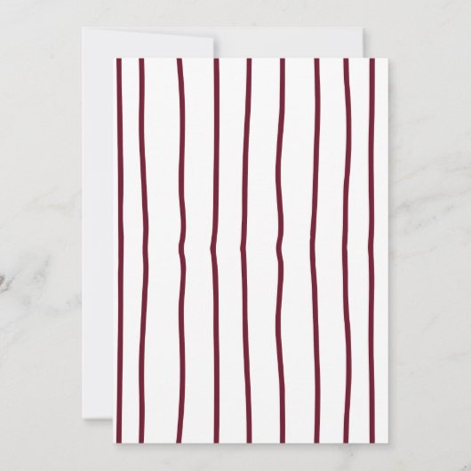 Burgundy Hand Zeichn Doodle Wavy Border Bow Weddin Einladung (Rückseite)