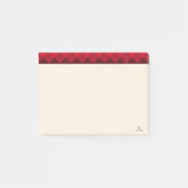 Burgundy-Header auf beige Post-it Klebezettel (Vorderseite)