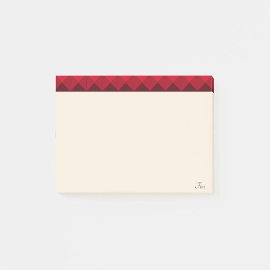 Burgundy-Header auf beige Post-it Klebezettel (Vorderseite)