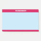 Burgundy-Header auf hellblauer Notizzettel (Vorderseite)