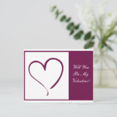 Burgundy Heart Feiertagspostkarte (Stehend Vorderseite)