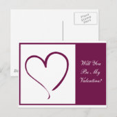 Burgundy Heart Feiertagspostkarte (Vorne/Hinten)