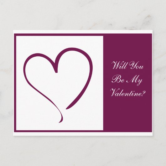 Burgundy Heart Feiertagspostkarte (Vorderseite)