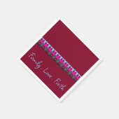 Burgundy Heart Pattern Serviette (Ecke)