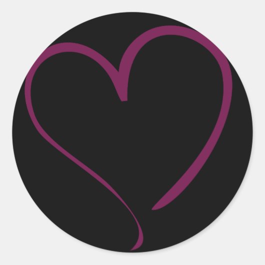 Burgundy Heart Sticker - Wählen Sie Farbe! (Vorderseite)
