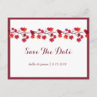 Burgundy Herbstblätter Hochzeiten speichern die Da