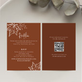 Burgundy Herbstlaubs QR Code UAWG Wedding Begleitkarte