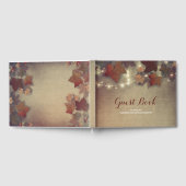 Burgundy Herbstlaubs und String Lights rustikal Gästebuch (Voll)