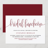 Burgundy Hübsch Calligraphy Bridal Luncheon