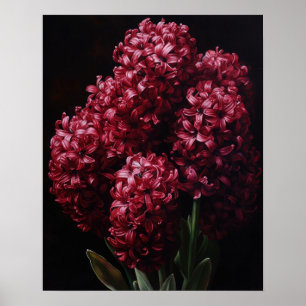 Burgundy Hyacinth Blume Art Print Poster