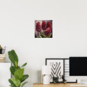 Burgundy Hyacinth Blume Art Print Poster (Heimbüro)