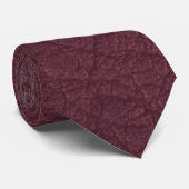Burgundy Imitate Leather Grunge Hochzeitsslifter T Krawatte (Gerollt)