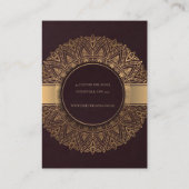 BURGUNDY IMITATS GOLD VERZIERT MANDALA NECKLACE DI VISITENKARTE (Rückseite)