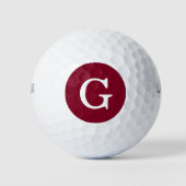 Burgundy Initial Monogram Golfball (Vorderseite)