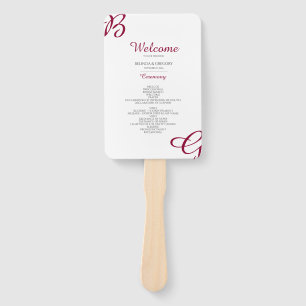 Burgundy Initials Herbstprogramm Hochzeit im Herbs Fächer