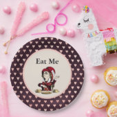 Burgundy isst Mad Hatter Alice im Wunderland Pappteller (Party)