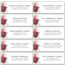 Burgundy Ivory Blush Floral Wedding Guest Address