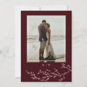 Burgundy & Ivory Botanical Rehearsal Dinner Einladung (Rückseite)