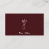 Burgundy & Ivory Capture The Love QR Code Wedding Begleitkarte (Rückseite)