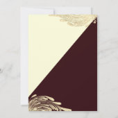 Burgundy Ivory Gold Glitzer Masquerade Prom Einladung (Rückseite)