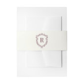 Burgundy & Ivory Monogram Crest Old Money Wedding Einladungsbanderole (Vorderseite Beispiel)