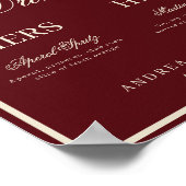 Burgundy & Ivory Old Money Signature Drinks Sign Poster (Ecke)