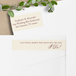 Burgundy Ivory Old Money Wedding Return Address